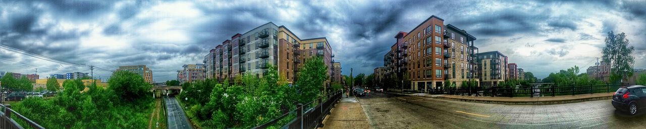 View of built structure against cloudy sky