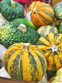 Close-up of pumpkin for sale at market stall