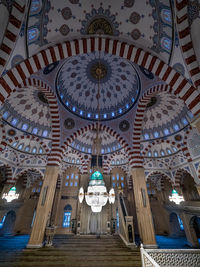 Low angle view of illuminated ceiling of cathedral