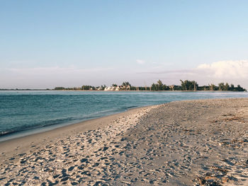 Scenic view of beach against sky