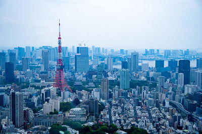 Aerial view of buildings in city