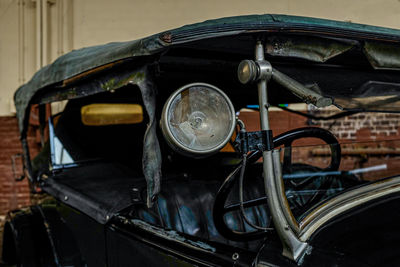 Close-up of old bicycle