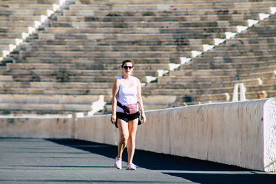 Full length of young man running