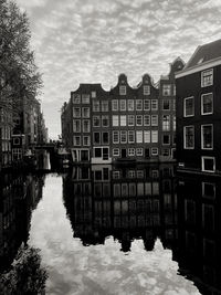 Canal amidst buildings against sky