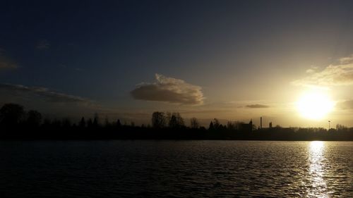 View of river at sunset