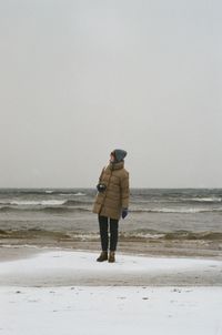 Marie on the beach of the gulf  of finland