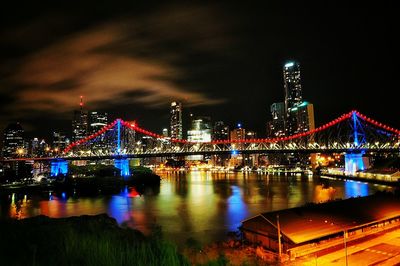 Illuminated cityscape at night