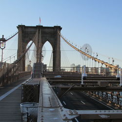 View of suspension bridge against sky