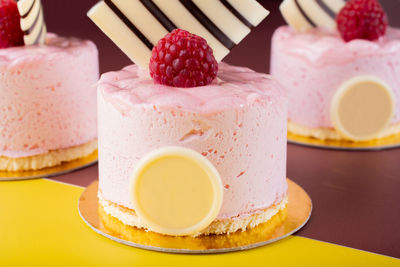 Close-up of cake on table