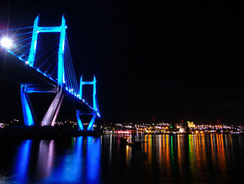 Illuminated city at night