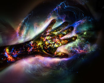 Digital composite image of light painting