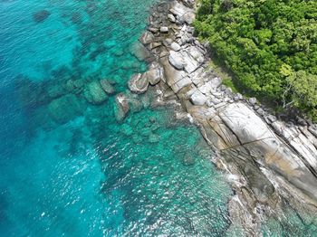 High angle view of sea