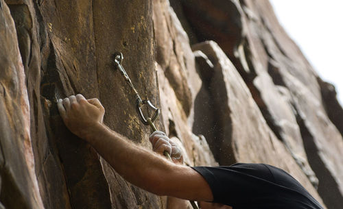 Man climbing rock formation