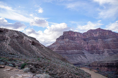 Scenic view of mountains in the grand canyon against sky