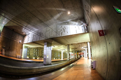 Empty corridor of subway station