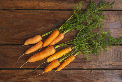 High angle view of vegetables on table