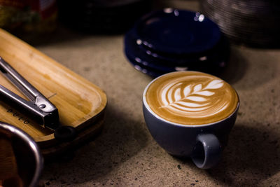 Close-up of coffee on table