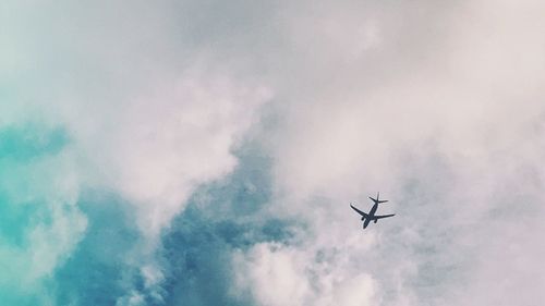 Low angle view of airplane flying