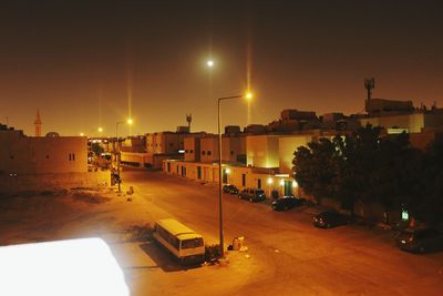 Illuminated city at night