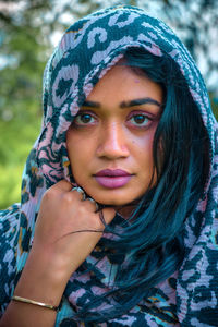 Close-up portrait of smiling woman