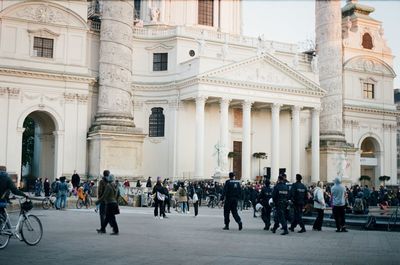 Group of people in front of building