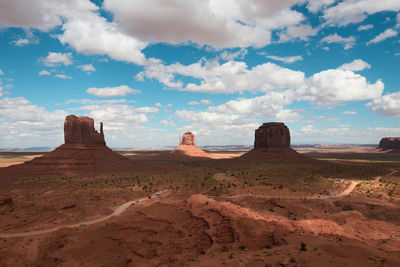 Scenic view of rock formations against sky