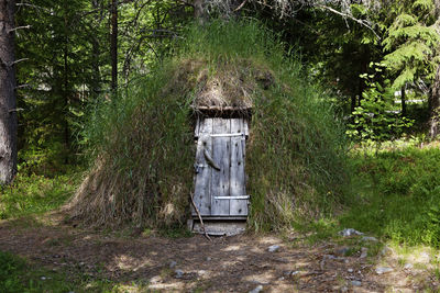 Semi-circular small grassy sami building