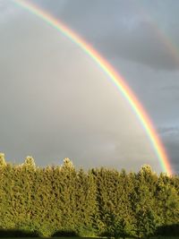 Scenic view of rainbow against sky