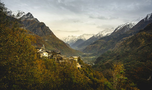 Scenic view of mountains against sky