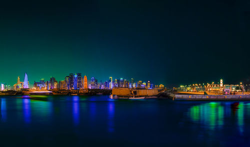 Doha city skyline night view 