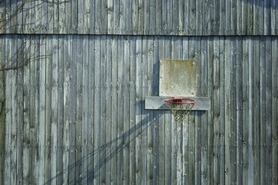 Close-up of basketball hoop
