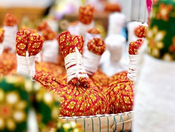 Close-up of candies for sale at market stall