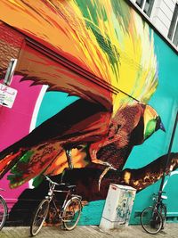 Multi colored bicycle