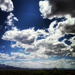 Scenic view of landscape against cloudy sky