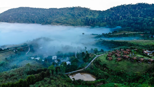 High angle view of landscape against sky