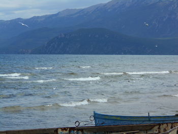 Scenic view of boats in sea