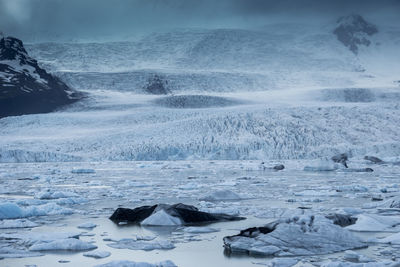 Scenic view of frozen sea