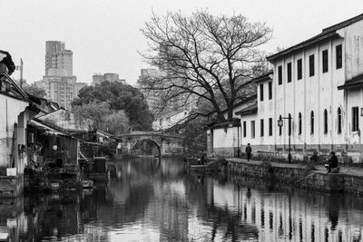 Reflection of built structures in water