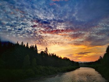 Scenic view of landscape against sky during sunset