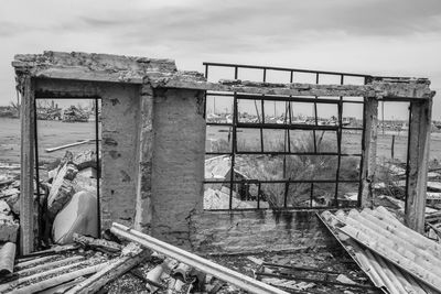 Abandoned building against sky