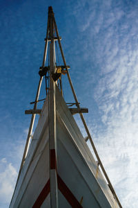 Low angle view of sailboat against sky