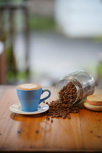 Close-up of coffee on table