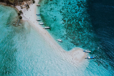 High angle view of beach