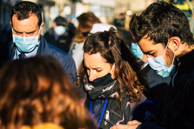 Group of people looking at camera