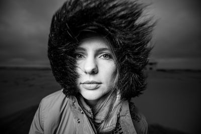 Close-up portrait of young woman