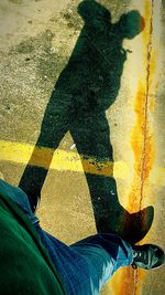 Shadow of people on wall