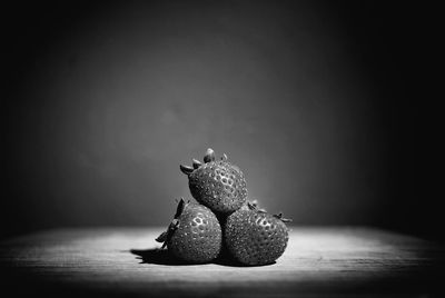 Close-up of crab on table