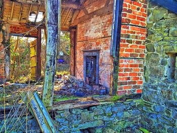 Brick wall of old building