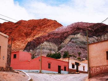 Low angle view of buildings in town