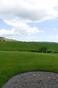 Scenic view of land against sky